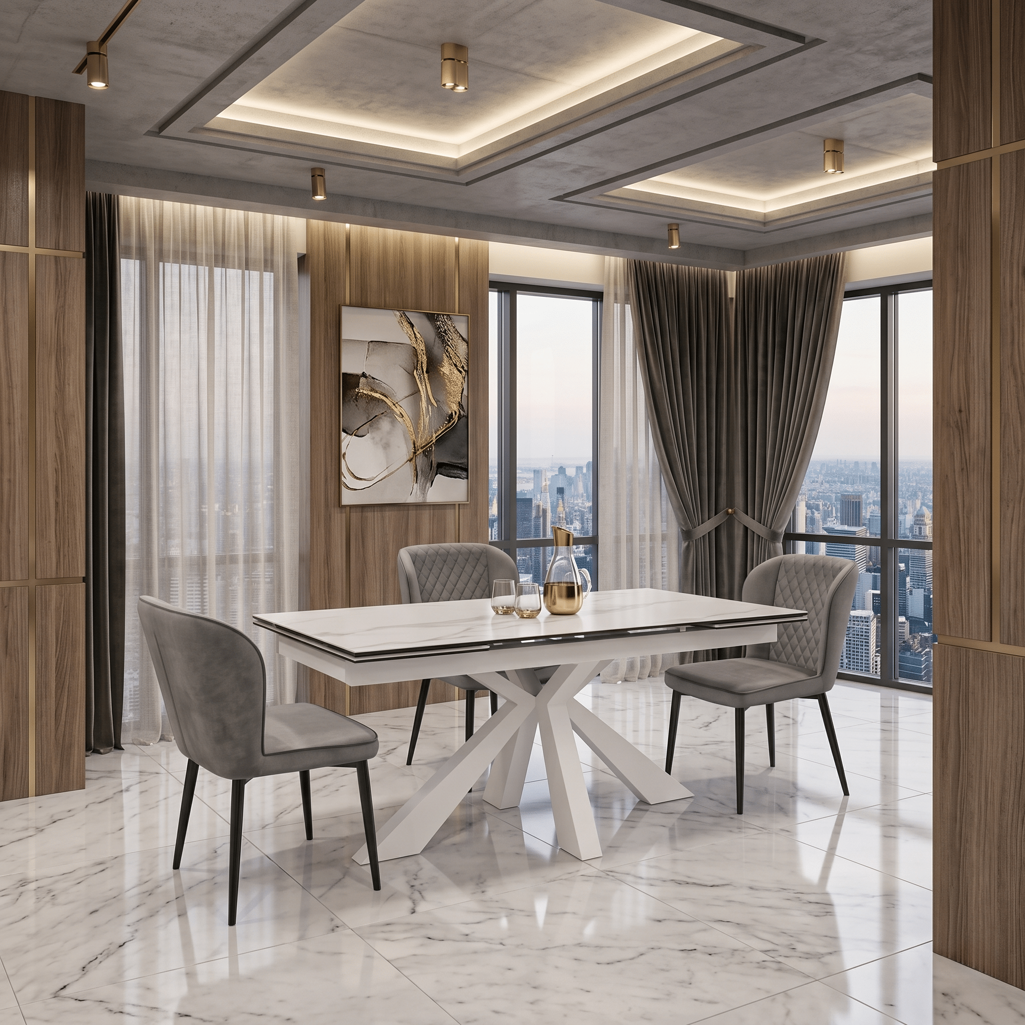 Tavolo Allungabile in Ceramica 160x90 cm – 2 Allunghi (Cod. 1757)