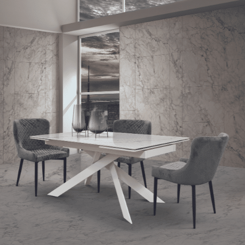 Tavolo Ceramica Moderno 160x90 cm con Doppia Prolunga (Cod. 1758)